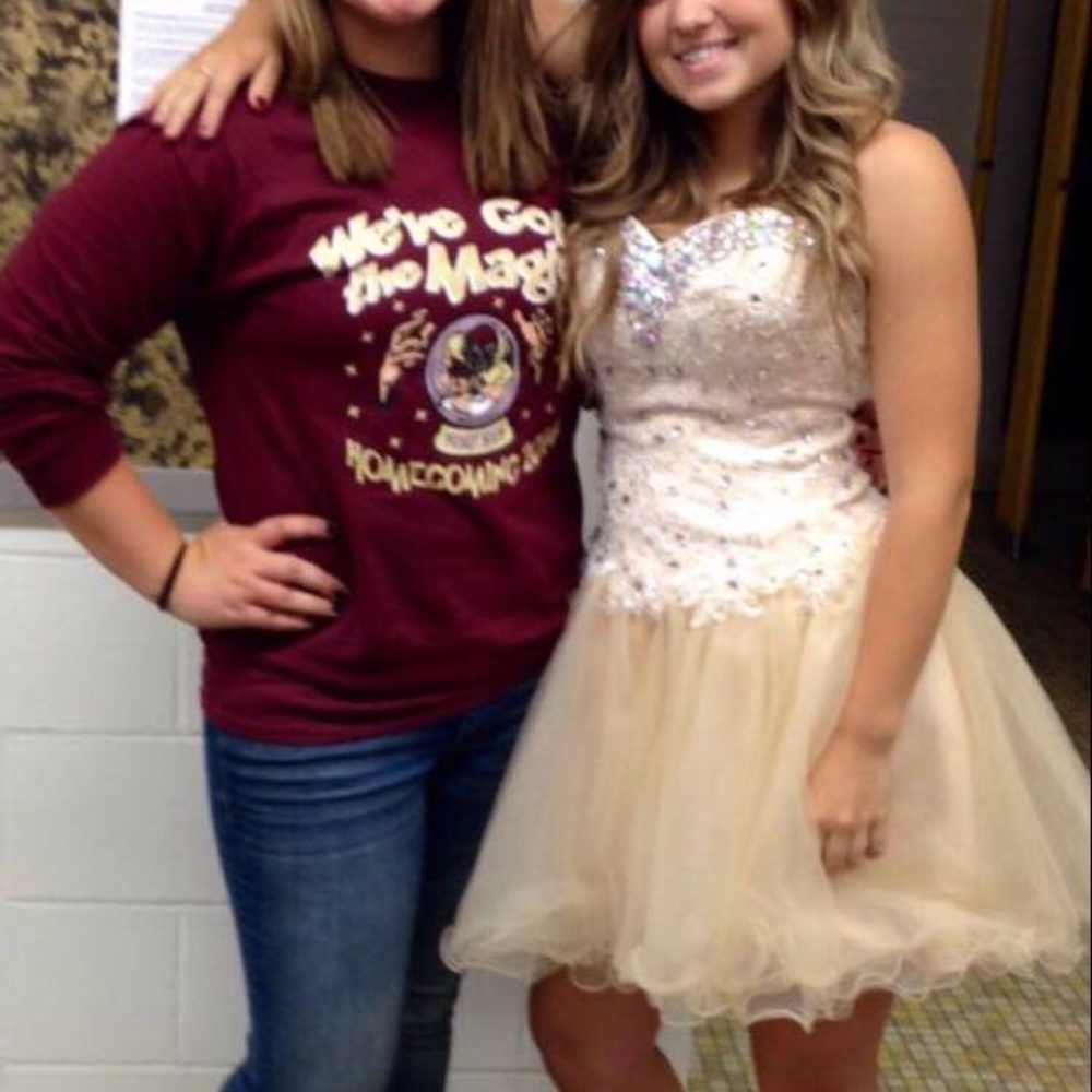 Custom made Champagne short prom/ homecoming dress